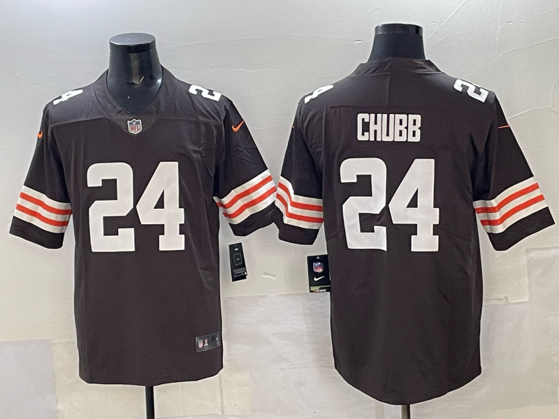 Men 2025 Cleveland Browns 24 Chubb brown Nike Limited NFL Jersey 001